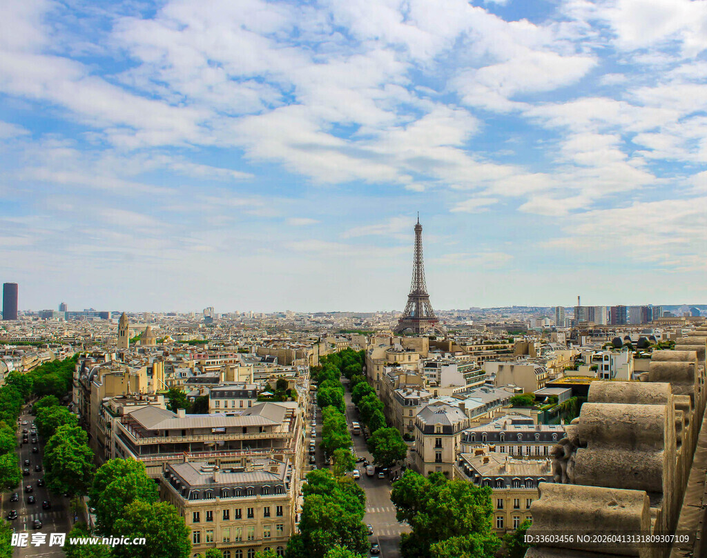 巴黎城市景观与埃菲尔铁塔