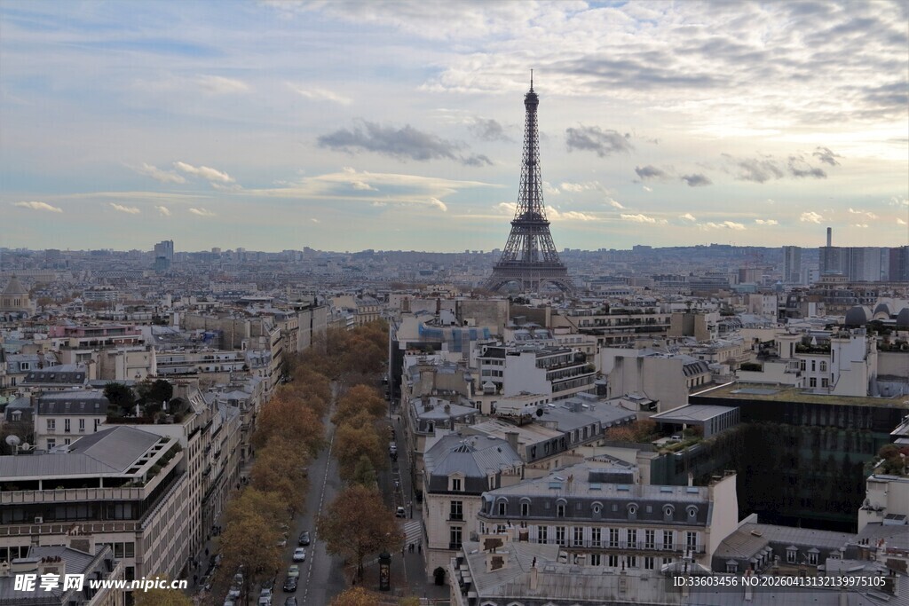 巴黎城市景观与埃菲尔铁塔