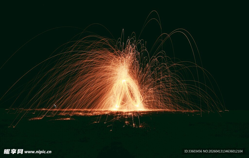 铁水迸溅的绚丽火花