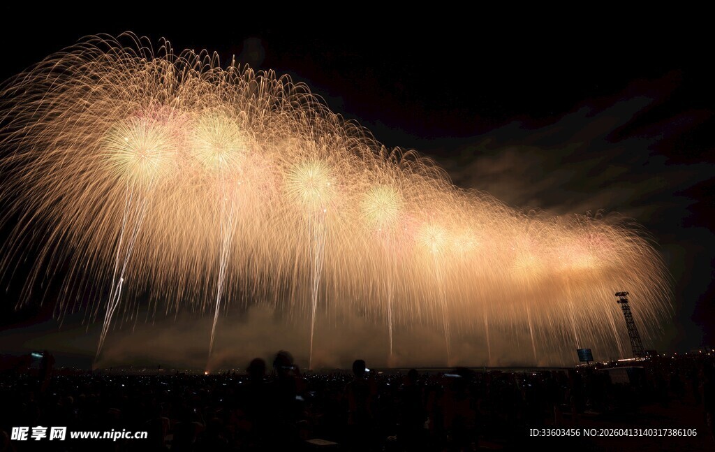 夜空绽放绚烂烟花