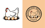 母鸡与蛋标志设计