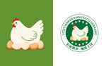 卡通母鸡与鸡蛋标志设计