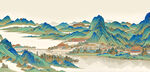 水墨山水画卷景