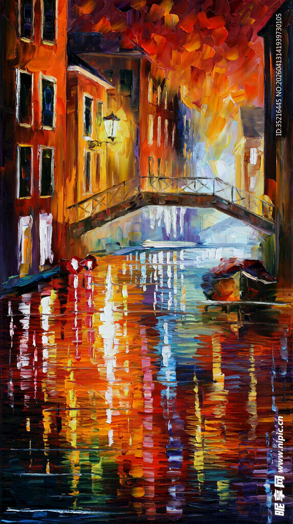 梦幻色彩的河畔桥梁风景