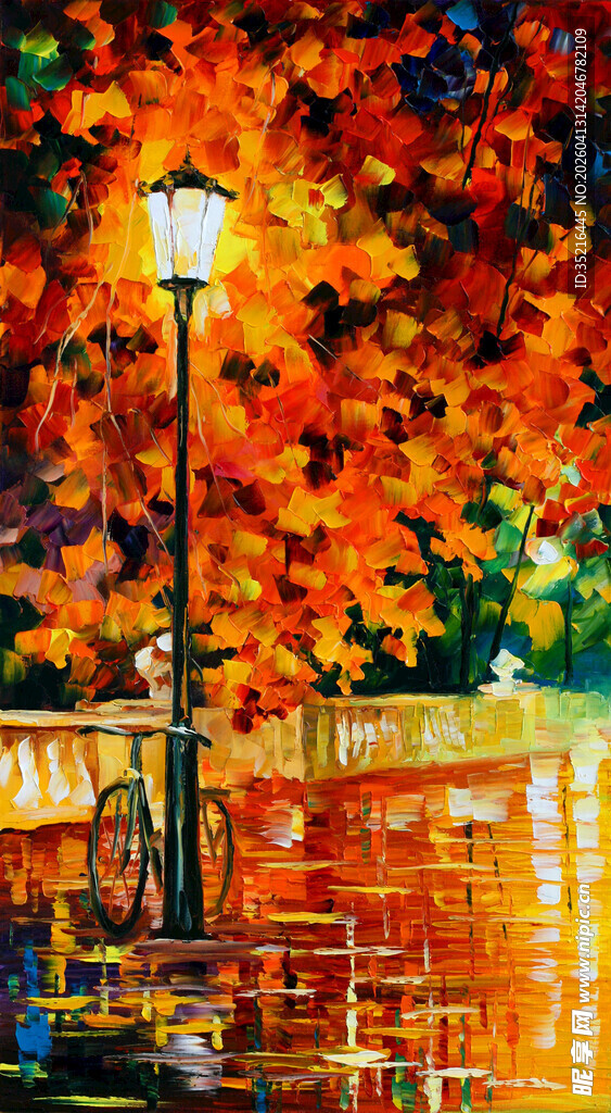 路灯下的斑斓色彩