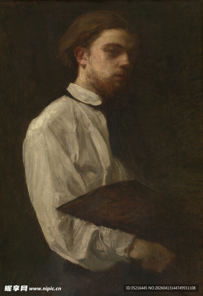 手持画板的男士肖像