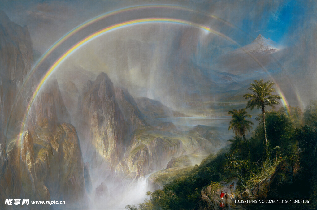 山间彩虹奇幻自然美景