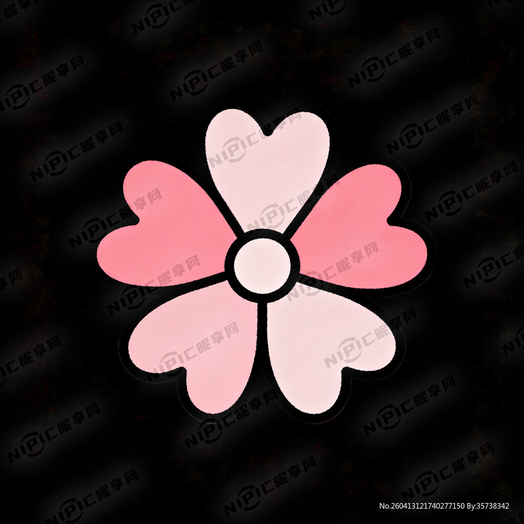 重新生成用心形组成的简笔花卡通