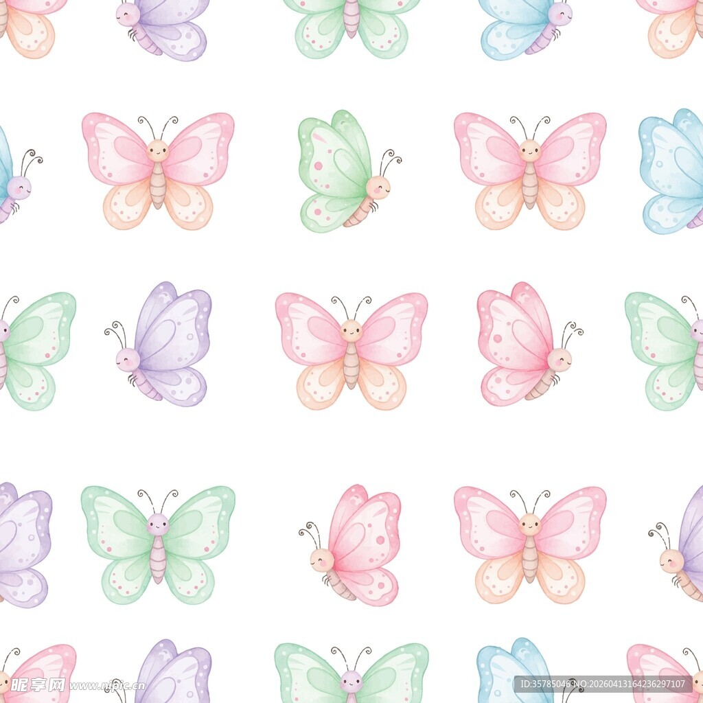 水彩蝴蝶底纹