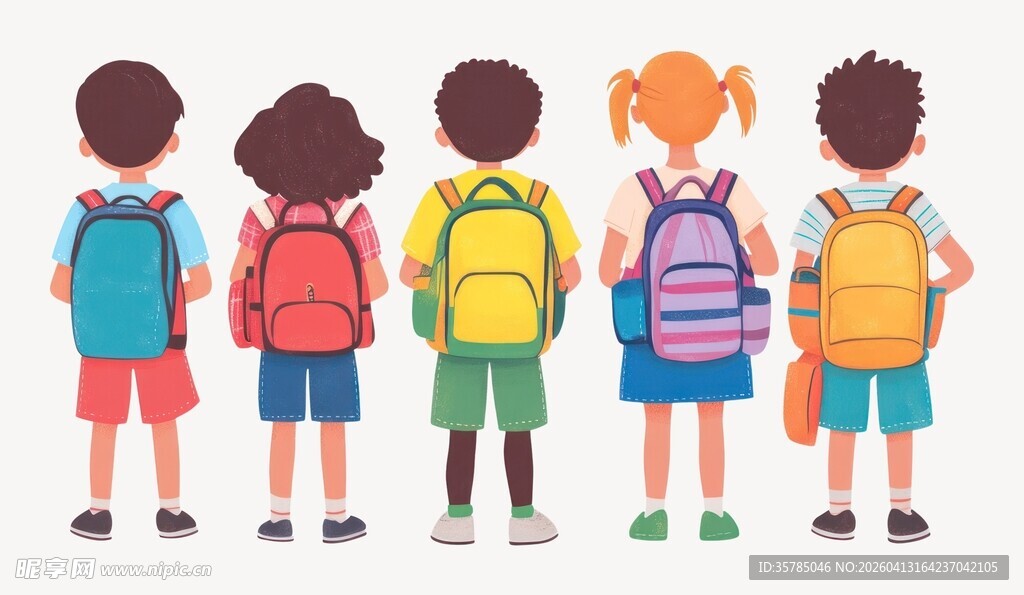 学生背包插画