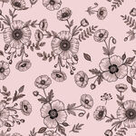 粉色花卉无缝图案背景