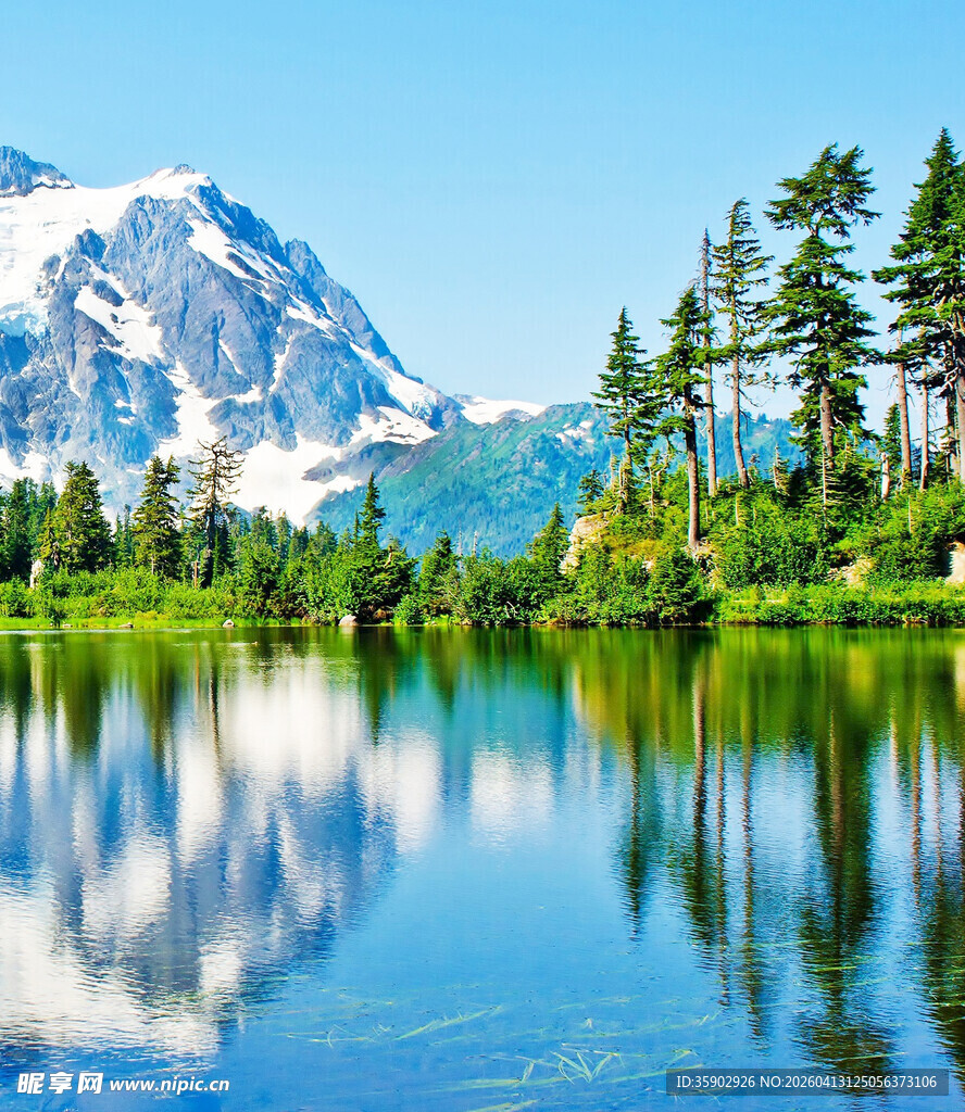 雪山湖泊森林美丽风光