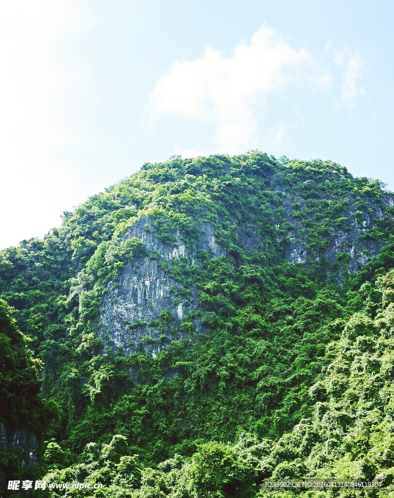 翠绿山峦自然绿野风光