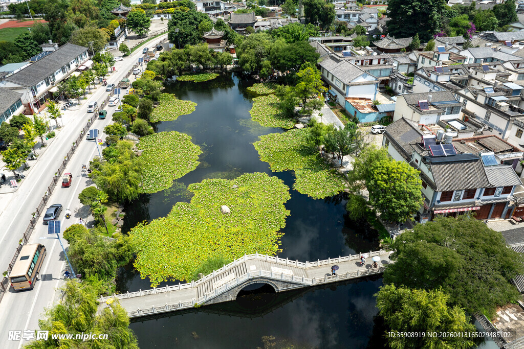 亚洲中国云南大理喜洲古镇风光