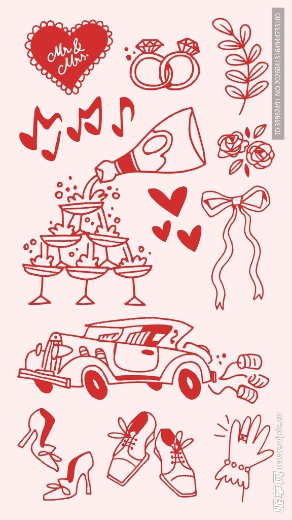 婚礼手账贴纸