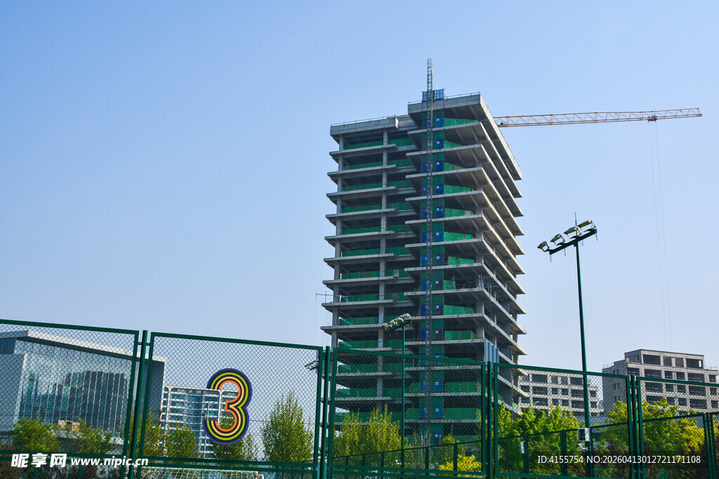 在建高楼与施工场景