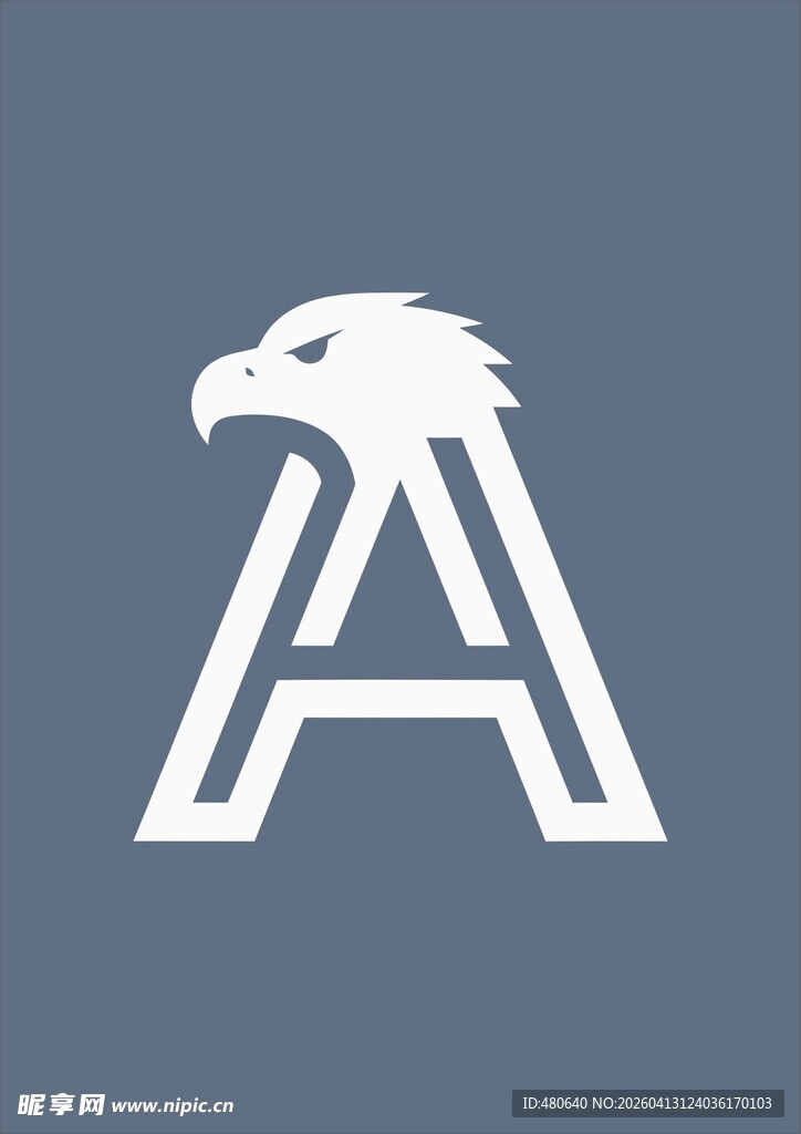 鹰形字母A标志设计