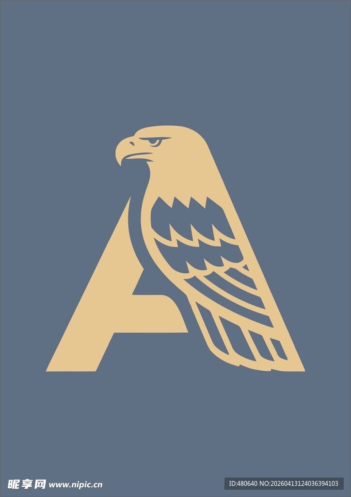 字母A与鹰结合标志设计