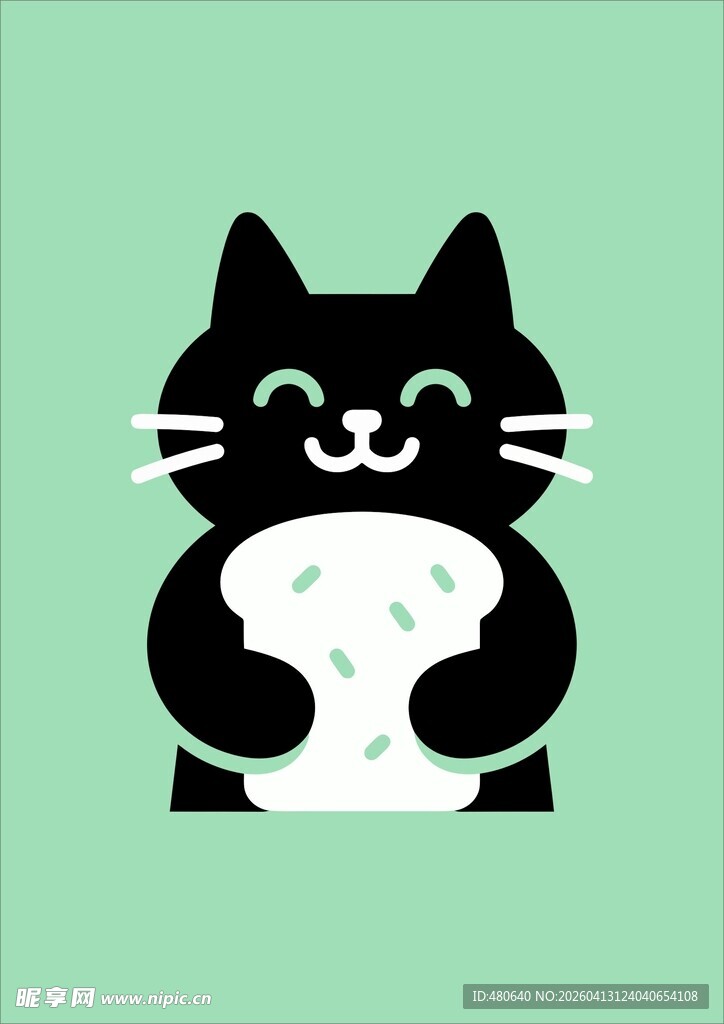 可爱黑猫抱白物