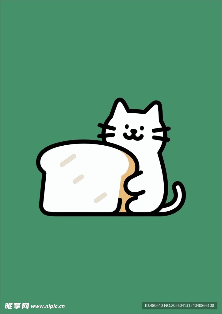 猫咪啃食面包的可爱瞬间