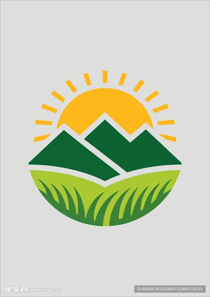 田园山景图标设计