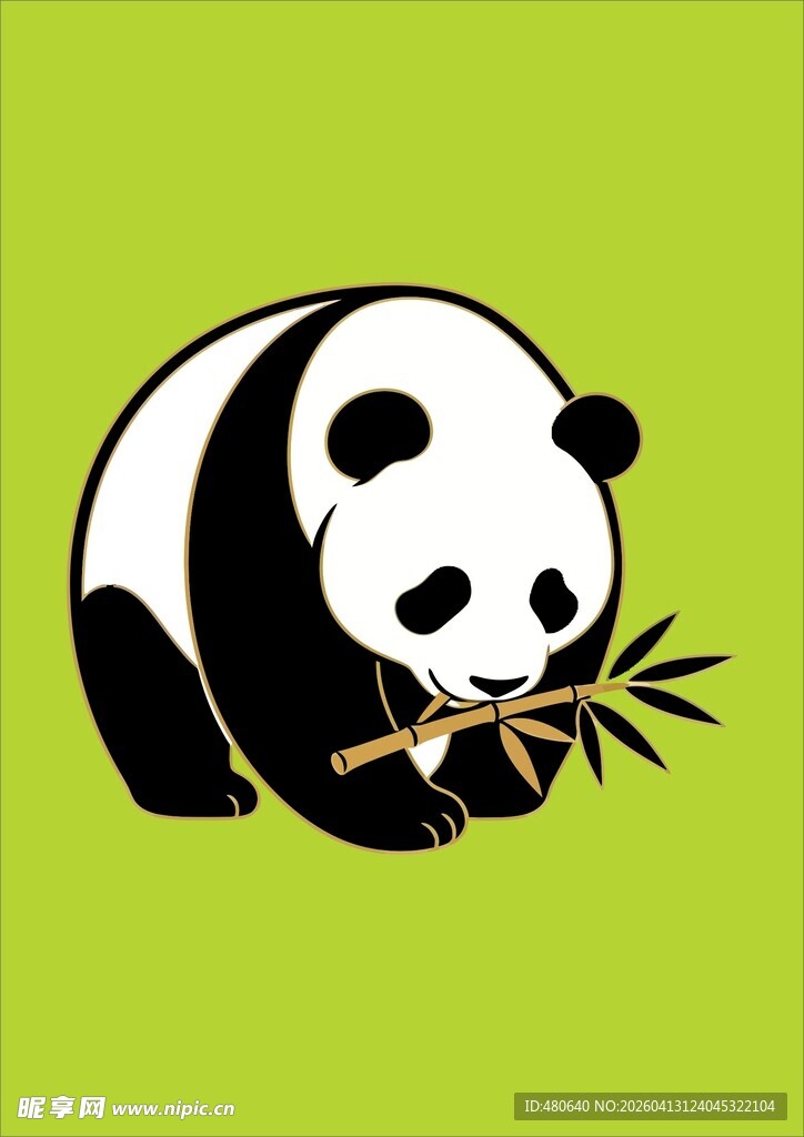 吃竹子的可爱熊猫