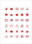 多样红色皇冠图标集合