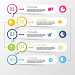 多彩步骤信息图表