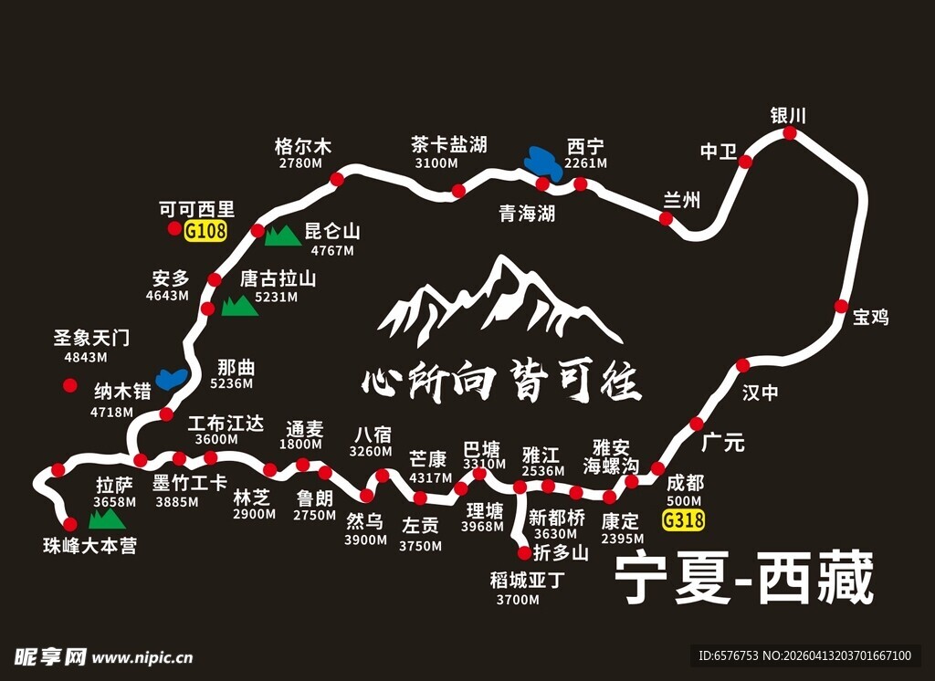 川藏线青藏线自驾路线图