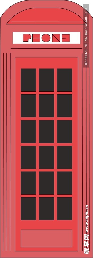 红色复古电话亭