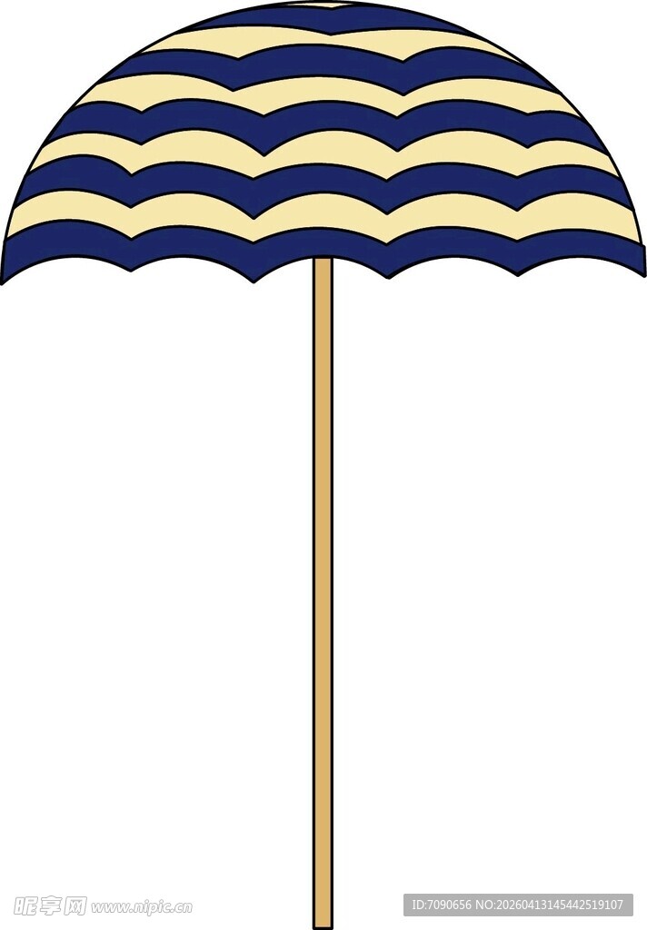 蓝黄条纹遮阳伞