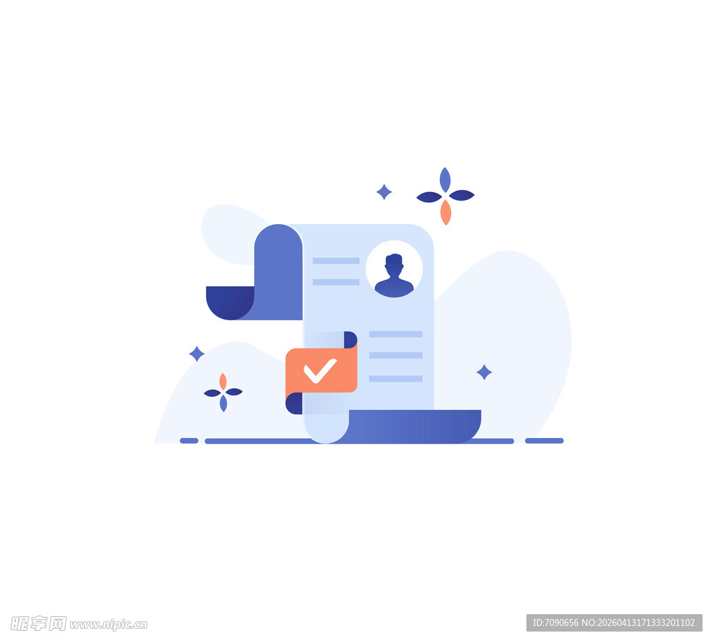 邮件处理场景插画