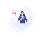 女性演讲者分享交流场景