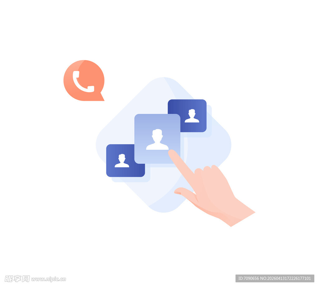 手指点击社交连接图标