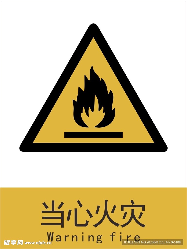 新国标当心火灾警示标志