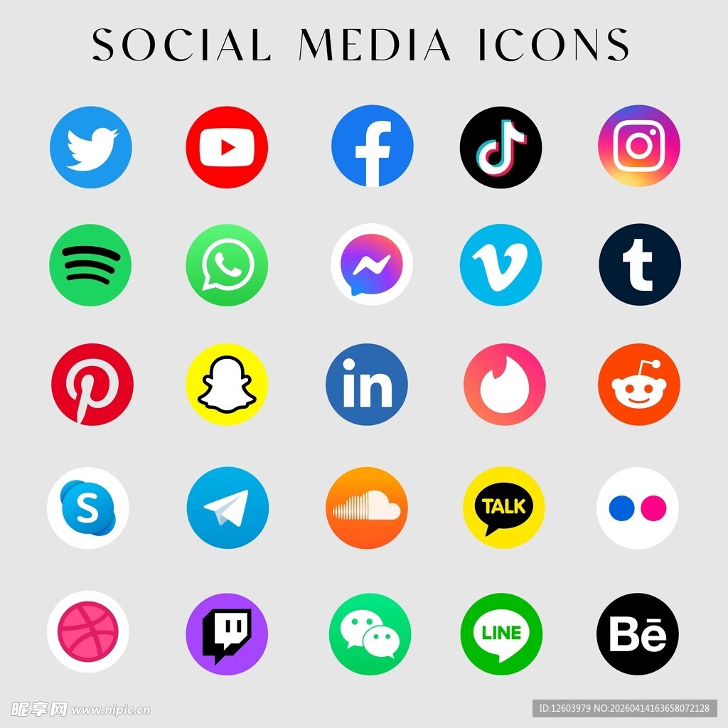 社交媒体图标集合