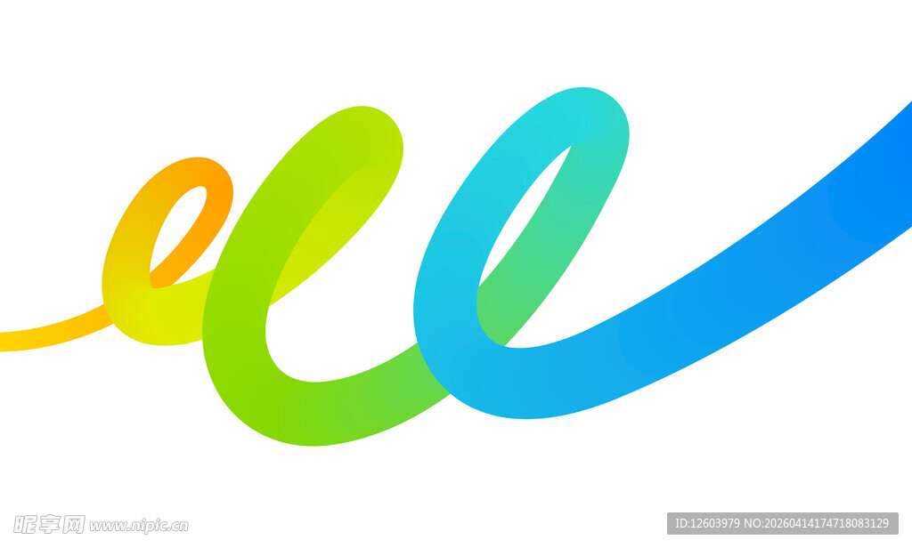 多彩飘逸字母标志设计