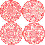 中式圆形传统花纹图案