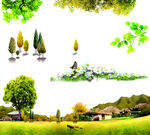 草地和树素材