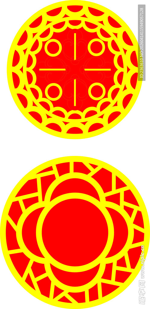 中式传统圆形吉祥图案