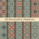 多彩几何无缝图案集合