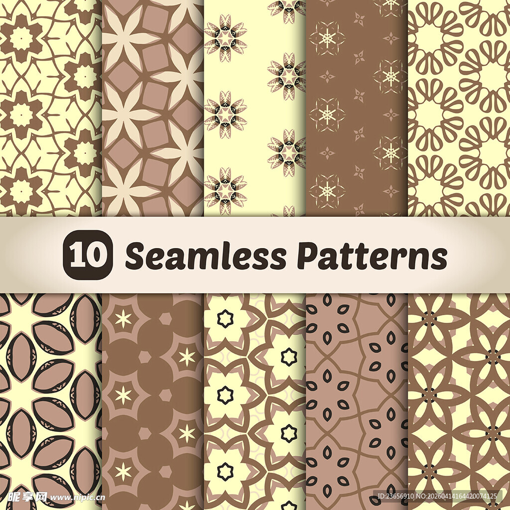 10款无缝花纹图案集