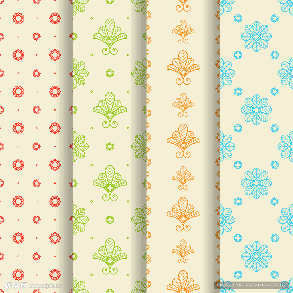 多彩几何图案无缝背景图