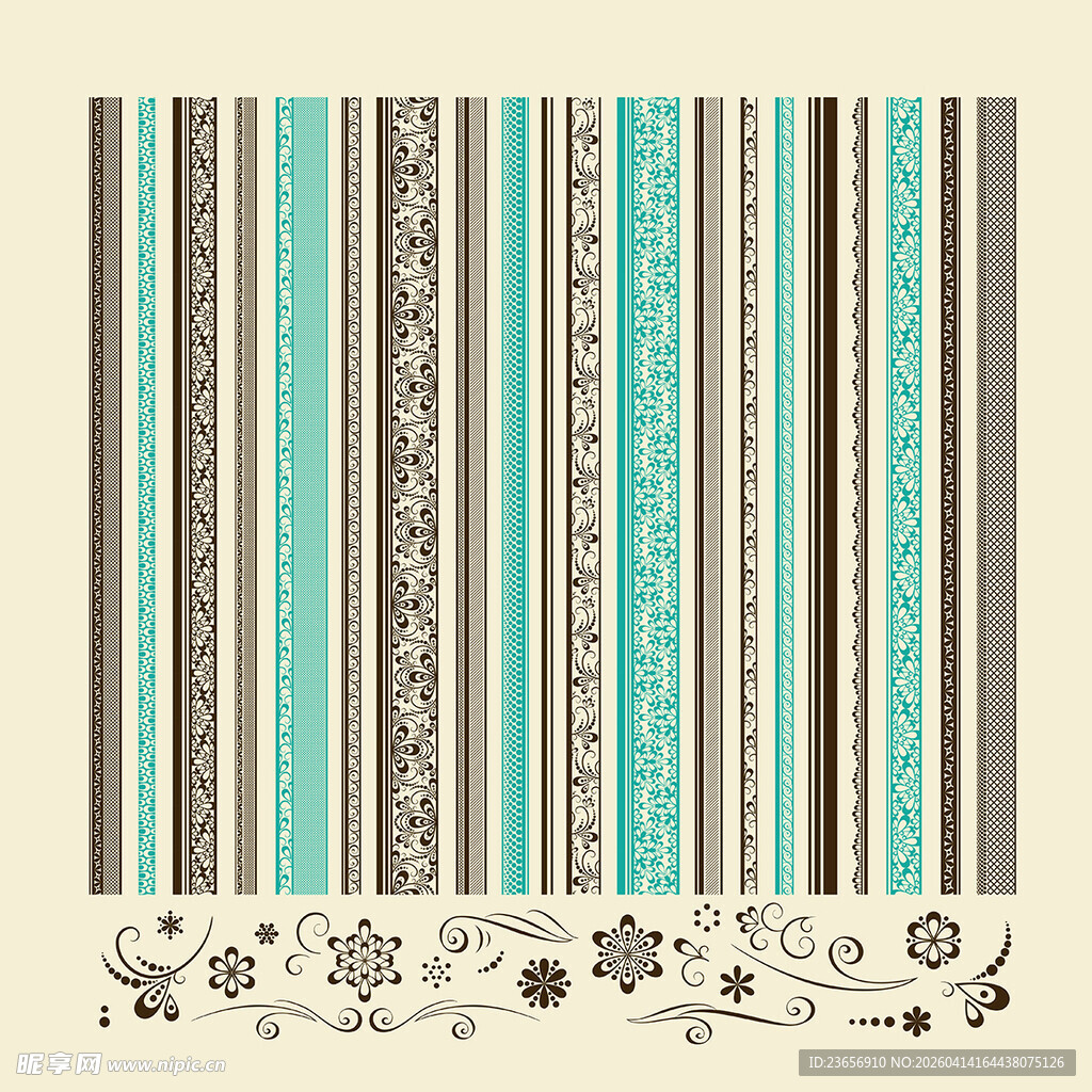 条纹花卉装饰图案背景