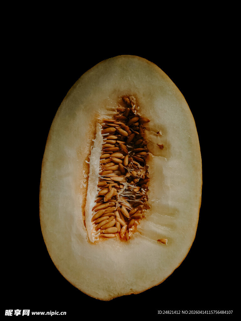 切开的甜瓜内部特写