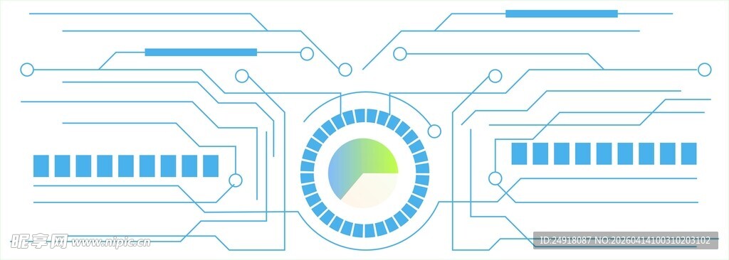 科技感电路与圆形元素图案