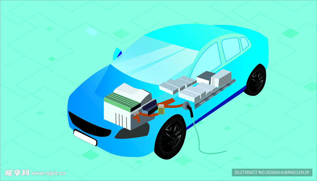 新能源汽车手绘