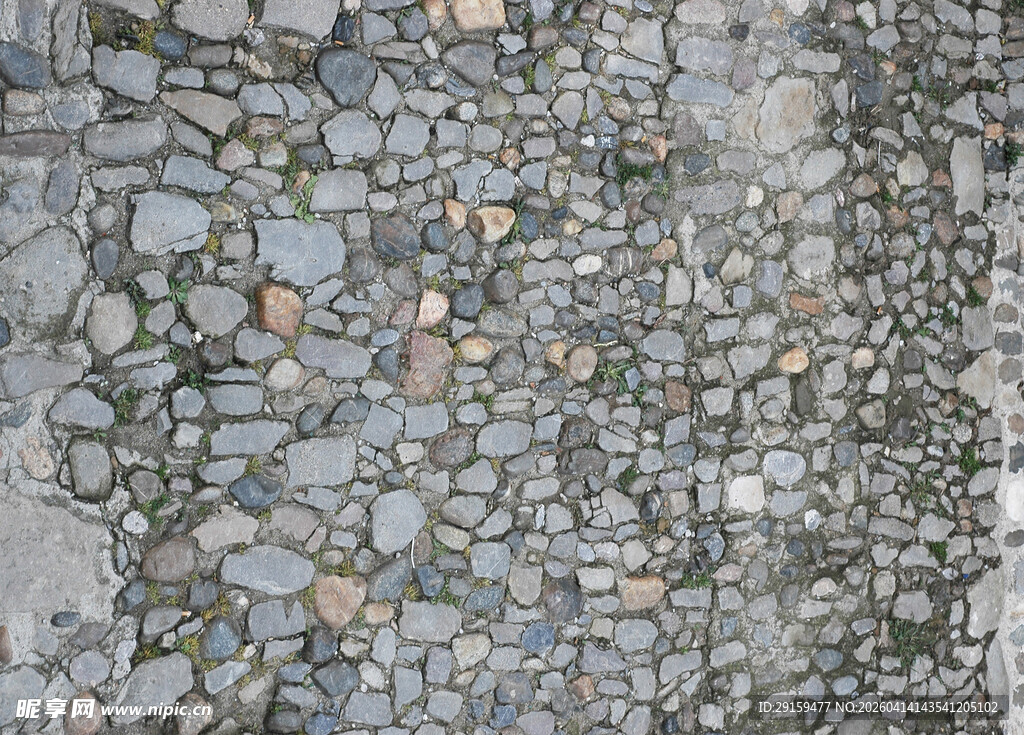 鹅卵石铺就的地面纹理