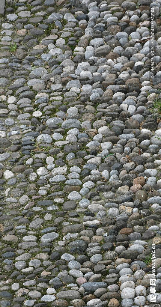 鹅卵石路面纹理特写