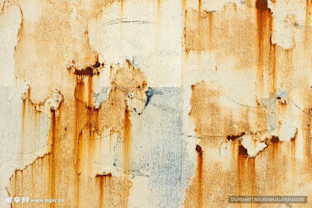 斑驳生锈的金属墙面